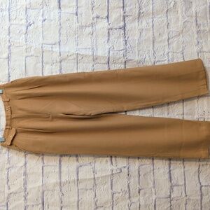 Lorch Vintage Wool High-rise Tan Pleated Trousers - Size 6